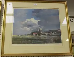 Cley Mill by Frank Wootton, colour print, sold Feb 2019