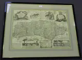 Emanuel Bowen, An Accurate Map of the County of Sussex, mid/late 18th Century monochrome engraving