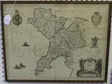 Joan Blaeu, Comitatus Caernarvo: Niensis vernacule Carnarvon-shire et Mona Insula vulgo Anglesey' (Map of Caernarvonshire and Anglesey), engraving with later hand-colouring