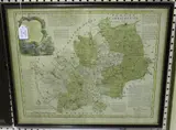 Emanuel Bowen, An Accurate Map of Hartfordshire divided into Hundreds, engraving with later colour