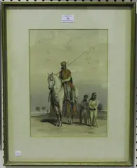Emily Eden, A Hindoostanee Horseman, lithograph with period hand-colouring
