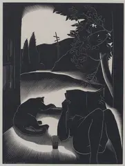 Paul Landacre, Sultry Day, wood-engraving