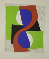 Sonia Delaunay, Correspondances no 5, lithograph on BFK Rives wove paper