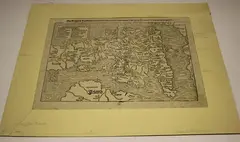 Sebastian Münster, Map of the British Isles, woodcut on laid paper