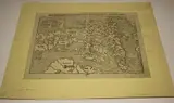 Sebastian Münster, Map of the British Isles, woodcut on laid paper