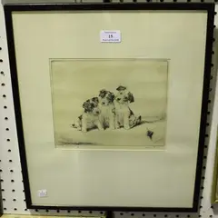 The Problem Play by Diana Thorne, monochrome etching, sold Oct 2018