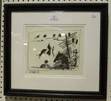 Jeu de la Cape (plate III from 'Los Toros avec Picasso') by Pablo Picasso, monochrome lithograph, sold Oct 2018