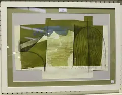 Reginald James Lloyd, Claypits, 1970, screenprint with charcoal and gouache