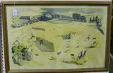 John Nash, Harvesting, colour lithograph