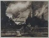 Frank Brangwyn, Ship Builders and Yard, monochrome etching