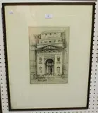 Sydney Robert Jones, Façade of the Lloyd's Building, London, monochrome etching signed in pencil