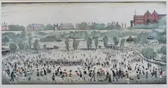 L. S. Lowry, Peel Park, colour print