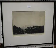 David Young Cameron, Monzie, drypoint etching