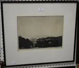 David Young Cameron, Monzie, drypoint etching