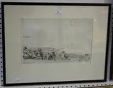 James McBey, Macduff, the Moray Firth, with Children flying Kites in the foreground