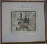 Chris Orr, Stuffed Birds, etching with hand colouring