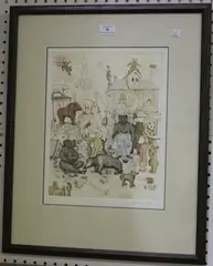 The Conscience of Bears by Chris Orr, 1984, etching, sold May 2018