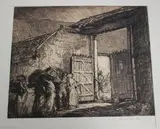 Frank Brangwyn, Gate of the Farm, etching