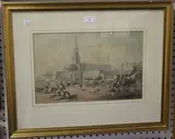 Portuguese Church, Dharmatala Street, Calcutta, (Kolkata, India) by Sir Charles D'Oyly, 7th Baronet, lithograph with near period hand-colouring, sold Feb 2018