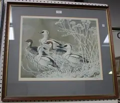 Charles Tunnicliffe, Ducks on a Pond, colour print