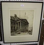 Leonard Brewer, The Manchester Royal Exchange, etching