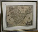 Joan Blaeu, Episcopatus Stavangriae pars Australis' (Map of South Norway), engraving with later hand-colouring
