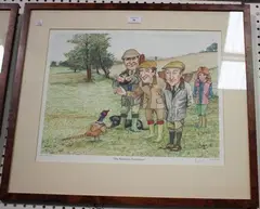 Bryn Parry, The Reluctant Participant' and 'The Faithful Retriever', a pair of 20th century prints, both signed and numbered 413 in pencil