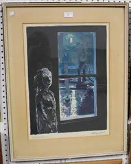 Hammersmith Bridge by Alistair Grant, lithograph in colours, sold Feb 2018