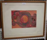 Roland Laforcade, La Roue, embossed etching in colours
