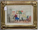 George Cruikshank, Farmer George's Daughter Polly, longing for a Slice of Single Gloucester!, hand-coloured etching