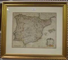 Richard William Seale, A Map of the Kingdoms of Spain and Portugal from the Latest & Best Observations, engraving with later hand-colouring