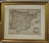 Richard William Seale, A Map of the Kingdoms of Spain and Portugal from the Latest & Best Observations, engraving with later hand-colouring
