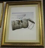Bengt Böckman, Jockey riding a Champagne Cork, colour lithograph