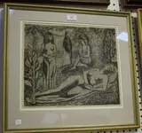 R.G. Botting, Daughters of Lot, 1950, woodblock print