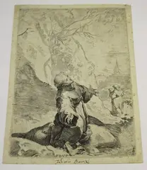 Federico Barocci, Saint Francis receiving the Stigmata, etching with engraving on laid paper