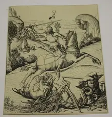 Monogrammist Fvb, St George and the Dragon, engraving on laid paper