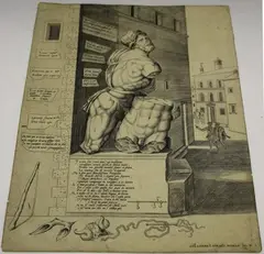 Antonio Lafreri, Statue of Pasquin in the House of Cardinal Ursino, etching with engraving on laid paper