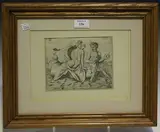 Agostino Veneziano, Nereid riding Triton, engraving circa 1510