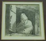 Cornelis Bega, Man at a Window, etching on laid paper