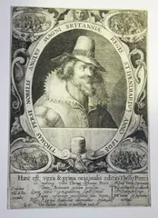Crispijn van de Passe the Elder, Thomas Persi Nobilis Anglius Magni Britanniae Regis Stipendiarius Anno 1605' (Half Length Portrait of Thomas Percy, surrounded by vignettes illustrating phases of the Gunpowder Plot), engraving
