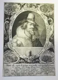 Crispijn van de Passe the Elder, Thomas Persi Nobilis Anglius Magni Britanniae Regis Stipendiarius Anno 1605' (Half Length Portrait of Thomas Percy, surrounded by vignettes illustrating phases of the Gunpowder Plot), engraving