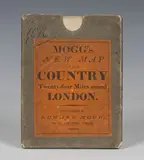 Edward Mogg, Mogg's Twenty Four Miles Round London, hand-coloured engraving in 20 sections folded and backed onto linen