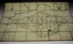 James Clarke, A Military, Marine & Topographical, Survey of the Isle of Wight, engraving hand-coloured in outline in 40 sections and folded and backed onto linen