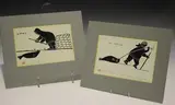 Henry Napartuk, Eskimo Pulling a Seal', and 'Eskimo at the Seal Hole', a pair of 20th century woodcuts, both signed and titled in pencil