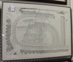 Bryan Pearce, Newlyn all Round, monochrome screenprint
