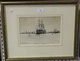 William Minshall Birchall, H.M.S. Worcester, monochrome wood-engraving