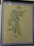 Jean Cocteau, Arlequin à la Guitare, lithograph in colours