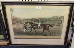 James Pollard, Emilius' (Racehorse with Jockey-up), aquatint with near period colour