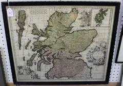 Carel Allard, Novissima Regni Scotiae Septentrionalis et Meridionalis Tabula' (Map of Scotland), engraving with later colour