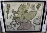 Carel Allard, Novissima Regni Scotiae Septentrionalis et Meridionalis Tabula' (Map of Scotland), engraving with later colour